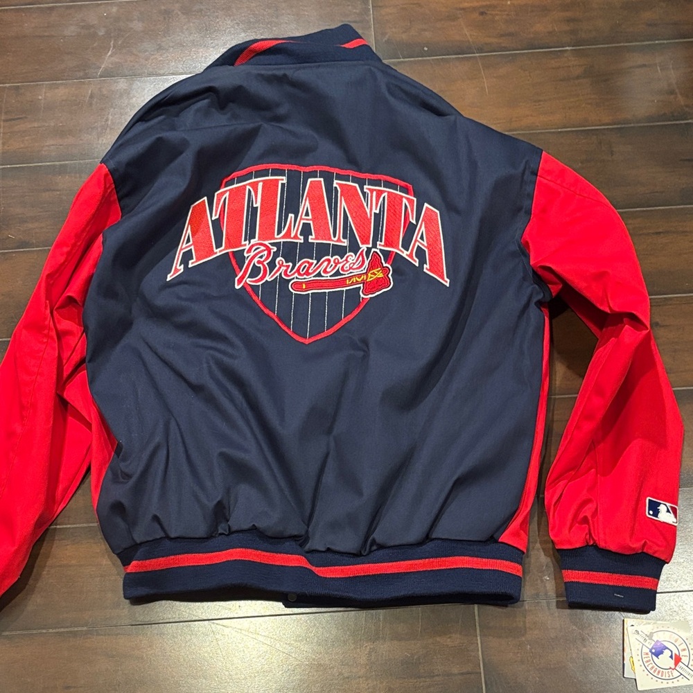 Vintage ATLANTA BRAVES APPAREL OFFICIAL MLB VARSITY JACKET New old stock